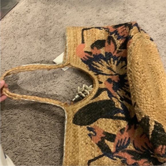 NWT Antik Kraft floral jute tote bag - Picture 6 of 8